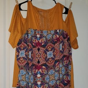 Solid Front Bohemian Back Shoulders Out